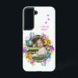 Coque Samsung Galaxy JE VOUS AIME GRANNY Photo Colorful Floral Moderne<br><div class="desc">I LOVE YOU GRANNY Photo Colorful Floral Moderne Smartphone Samsung Galaxy Coque est doté de votre photo préférée entourée d'une couronne de fleurs colorées d'aquarelle. Personnalisé avec votre texte comme "I love you granny" dans la typographie de script de calligraphie moderne élégante. Parfait pour l'anniversaire, Noël, Fête des mères, Fête...</div>