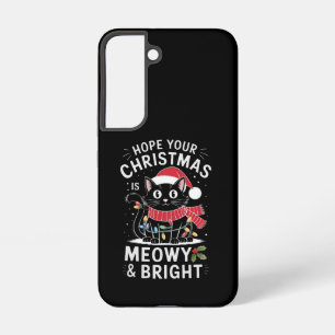 Coque Samsung Galaxy J'espère que votre Noël est félin et lumineux Chat