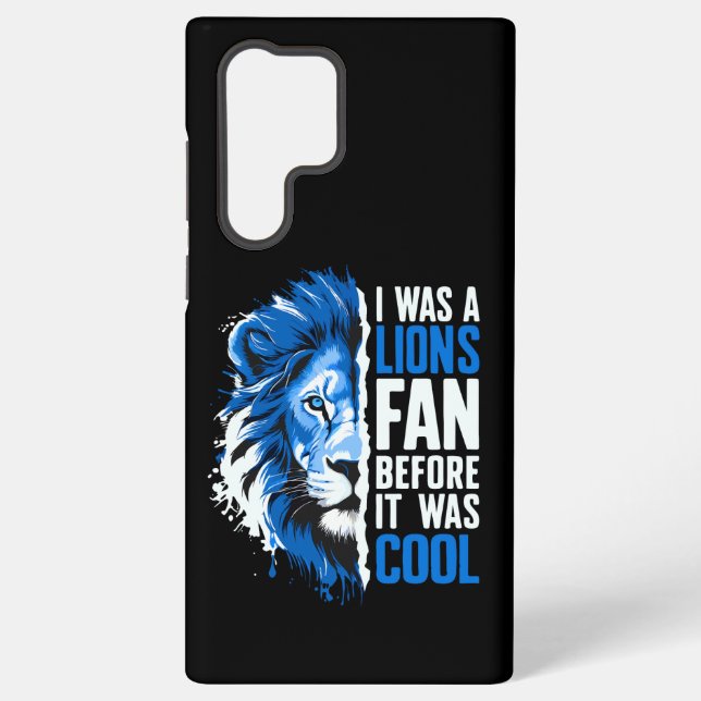 Coque Samsung Galaxy J'étais fan de Lions avant d'être fan de Lions Coo (Verso)