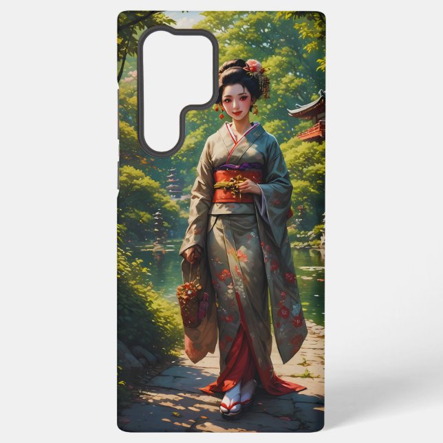 Coque Samsung Galaxy Jeune fille du jardin vert (Verso)