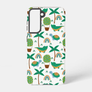 Coque Samsung Galaxy Joli Alligator tortue colorée Motif arc-en-ciel