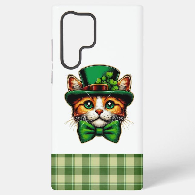 Coque Samsung Galaxy Joli chat/chaton Saint Patrick  (Verso)