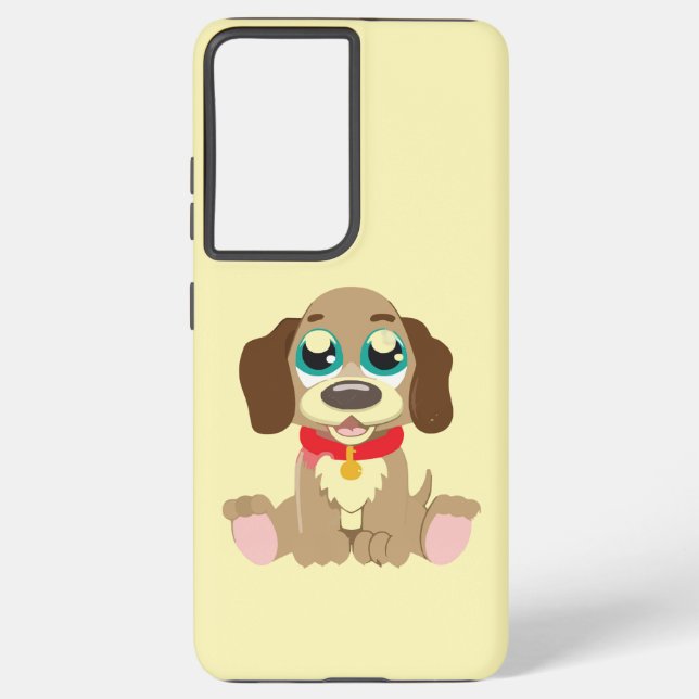 Coque Samsung Galaxy Joli Chiot Avec De Beaux Yeux (Verso)