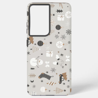 Coque Samsung Galaxy Joli Doodle de Noël Motif sans couture