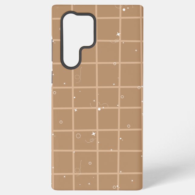 Coque Samsung Galaxy Joli Gingham Marron (Verso)