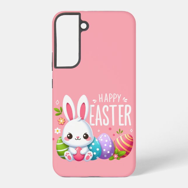Coque Samsung Galaxy Joli lapin de Pâques rose (Verso)