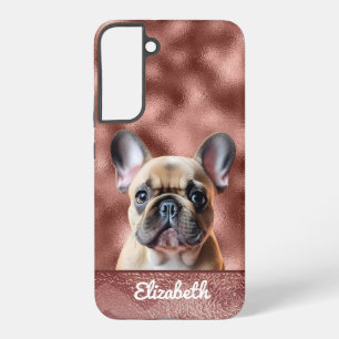 Coque Samsung Galaxy Joli Rose Gold Rose French Bulldog Chic et Mignon