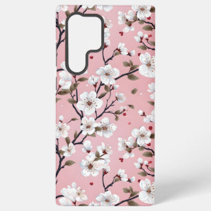 Coque Samsung Galaxy Jolie Branche d'Arbre Sakura Rose Pâle Blanc Asiat