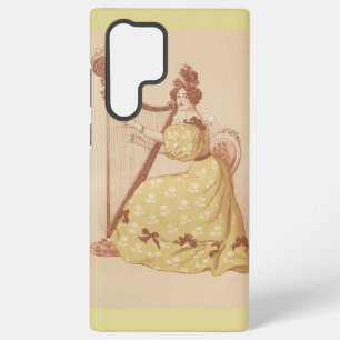 Coque Samsung Galaxy Jolie Dame Vintage Jouant De La Musique Sur Une Ha