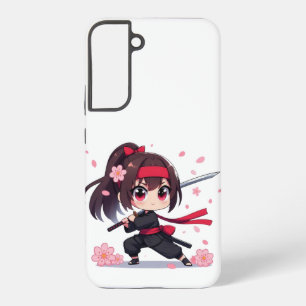 Coque Samsung Galaxy Jolie fille fleur guerrière ninja