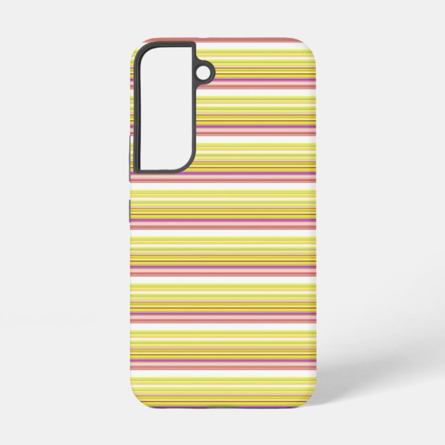 Coque Samsung Galaxy Jolies rayures blanches jaunes (Verso)