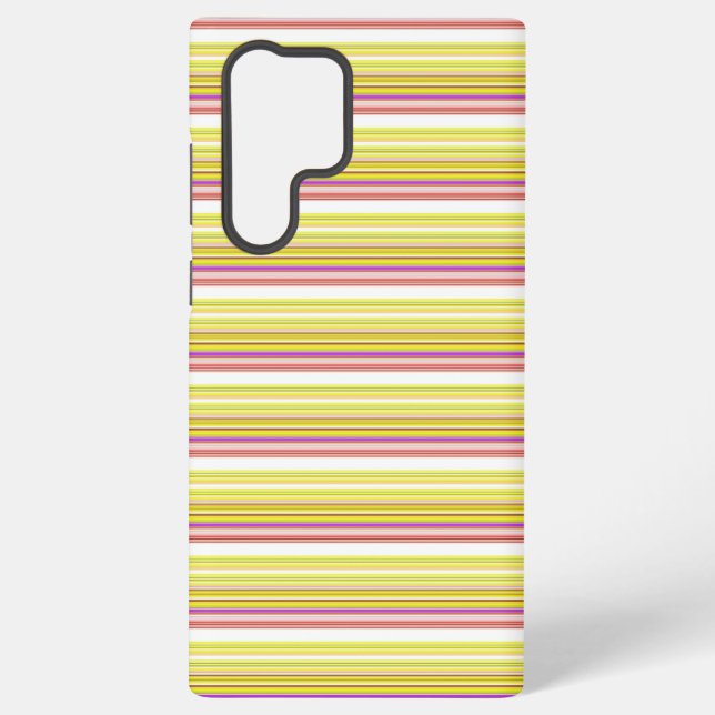 Coque Samsung Galaxy Jolies rayures blanches jaunes (Verso)