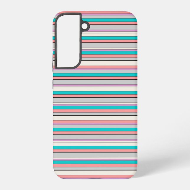 Coque Samsung Galaxy Jolies rayures grises aqua (Verso)