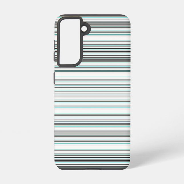 Coque Samsung Galaxy Jolies rayures grises aqua (Verso)