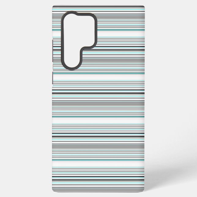 Coque Samsung Galaxy Jolies rayures grises aqua (Verso)
