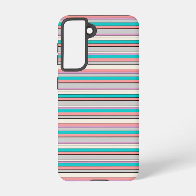 Coque Samsung Galaxy Jolies rayures grises aqua (Verso)