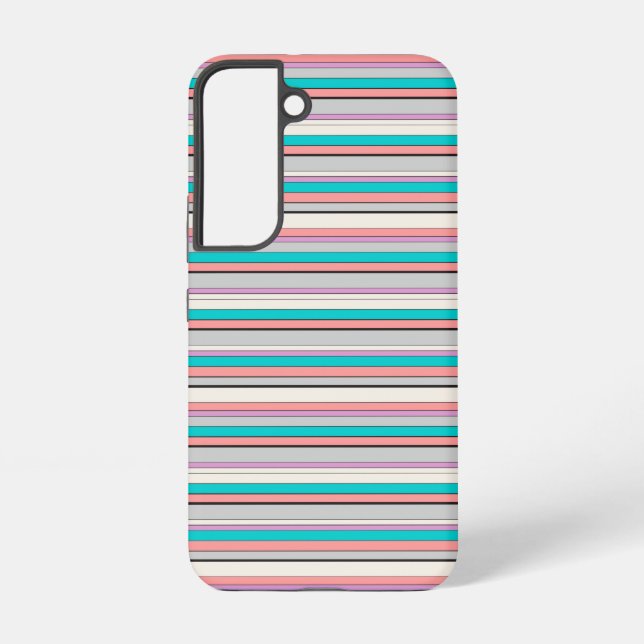 Coque Samsung Galaxy Jolies rayures grises aqua (Verso)