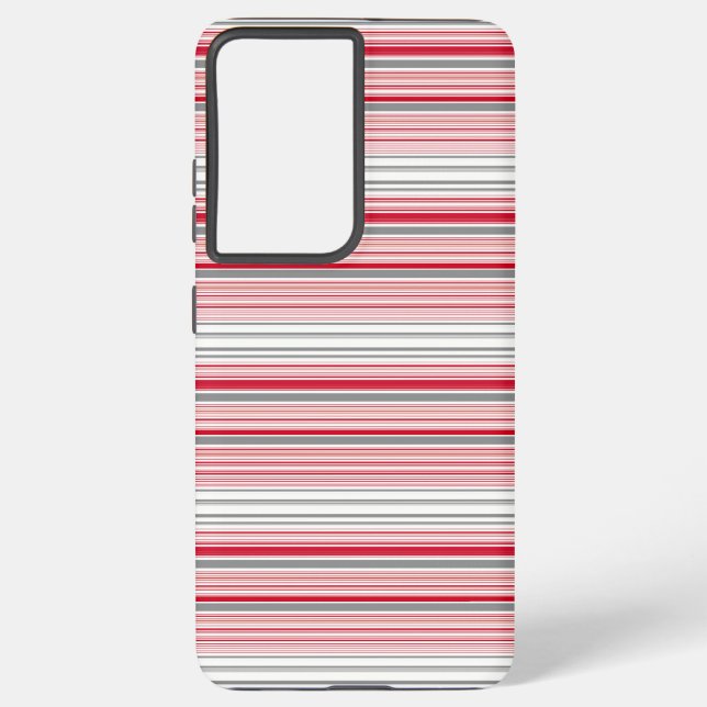Coque Samsung Galaxy Jolies rayures grises rouges (Verso)