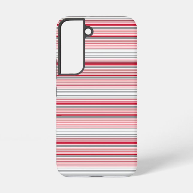 Coque Samsung Galaxy Jolies rayures grises rouges (Verso)