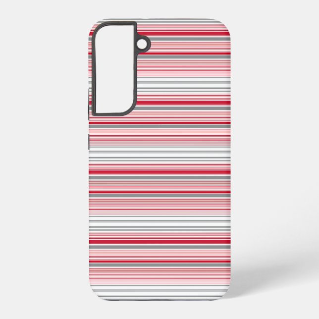 Coque Samsung Galaxy Jolies rayures grises rouges (Verso)