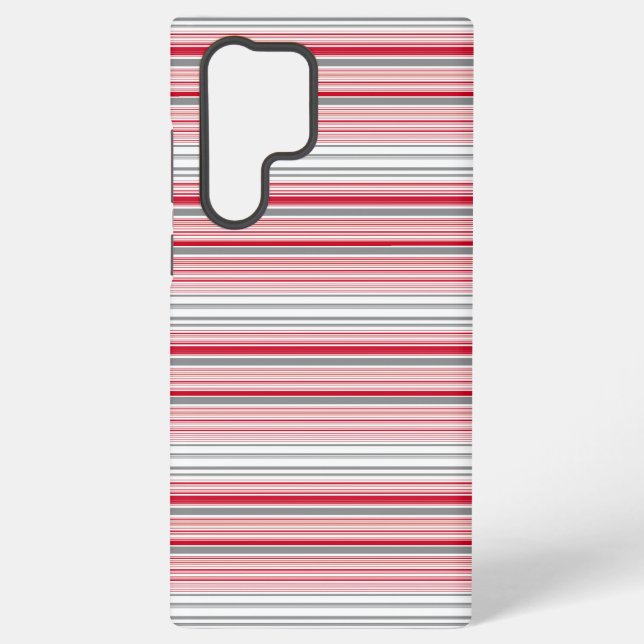 Coque Samsung Galaxy Jolies rayures grises rouges (Verso)