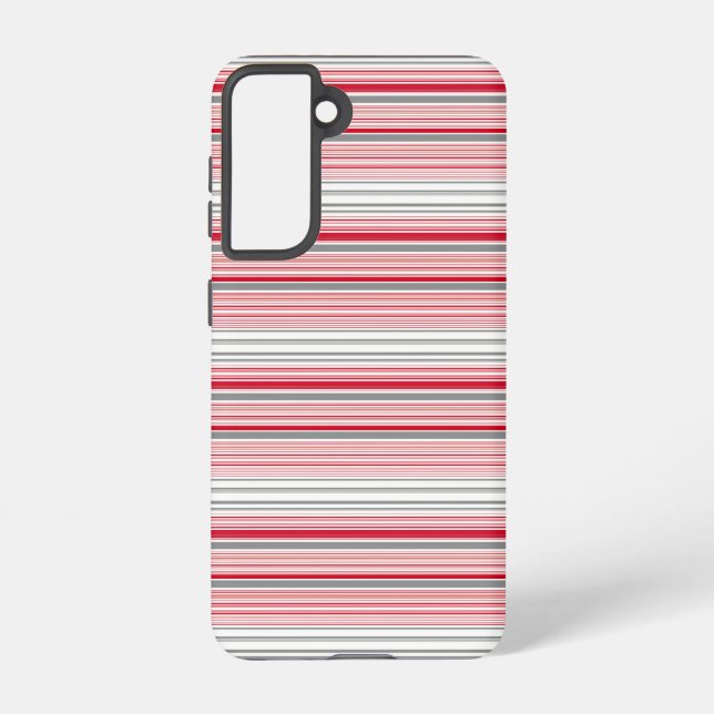 Coque Samsung Galaxy Jolies rayures grises rouges (Verso)
