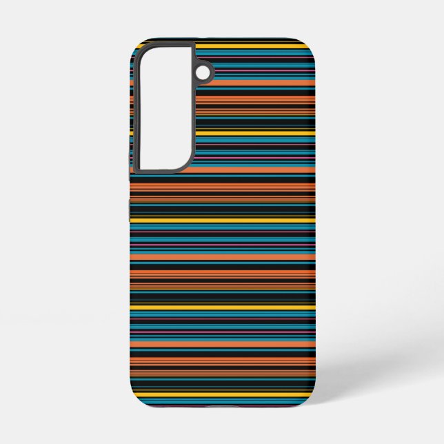 Coque Samsung Galaxy Jolies rayures noires bleues (Verso)