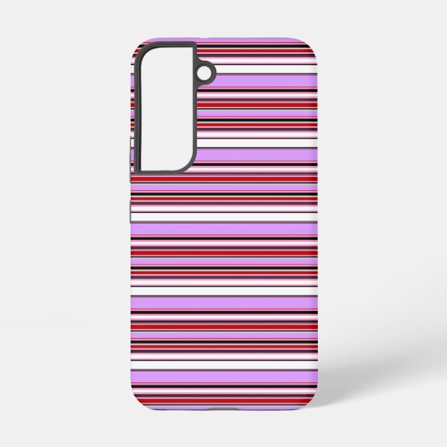 Coque Samsung Galaxy Jolies rayures rouge violet (Verso)