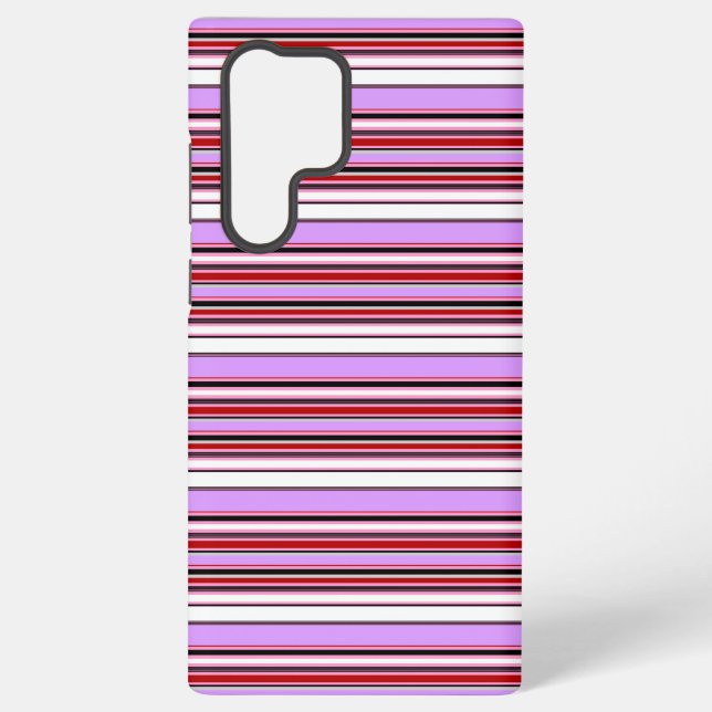 Coque Samsung Galaxy Jolies rayures rouge violet (Verso)