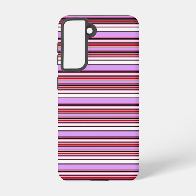 Coque Samsung Galaxy Jolies rayures rouge violet (Verso)