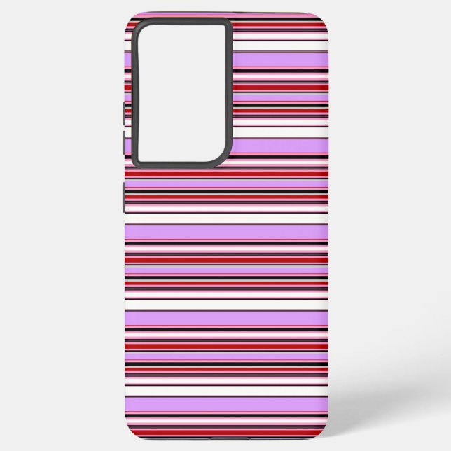 Coque Samsung Galaxy Jolies rayures rouge violet (Verso)