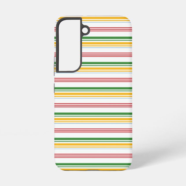 Coque Samsung Galaxy Jolies rayures vert jaune (Verso)