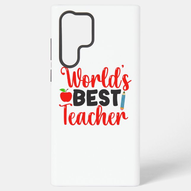 Coque Samsung Galaxy Jolis Mondes Rouges Meilleur Professeur Typographi (Verso)