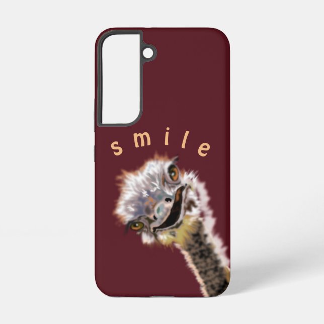 Coque Samsung Galaxy Jouer Joyeux Ostrich Smile Couleurs Personnalisées (Verso)