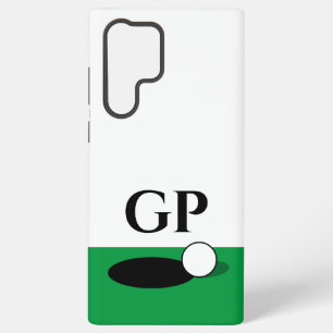 Coque Samsung Galaxy Joueur de golf à monogramme personnalisé
