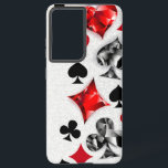 Coque Samsung Galaxy Joueur de poker Joueur de cartes de jouer costumes<br><div class="desc">Gris,  arrière - plan texturé avec des symboles de cartes à jouer polygonaux. Symboles de jeu de cartes,  coeur,  diamant,  pique et club.</div>
