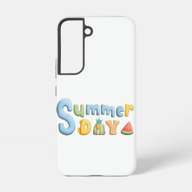 Coque Samsung Galaxy Jour d'été - Jour d'été Texte de célébration (Verso)