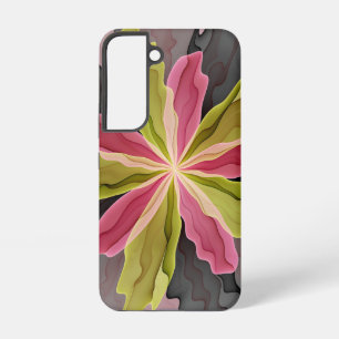 Coque Samsung Galaxy Joy, Vert rose Anthracite Imaginaire Fleur Fractal