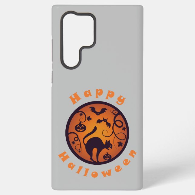 Coque Samsung Galaxy Joyeuse lanterne d'Halloween araignées et chauves- (Verso)