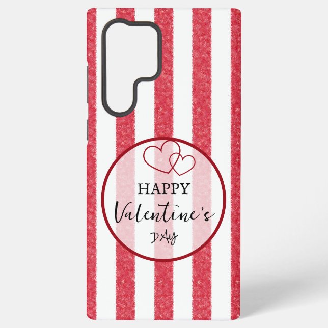 Coque Samsung Galaxy Joyeuse Saint-Valentin rayures de cœur (Verso)
