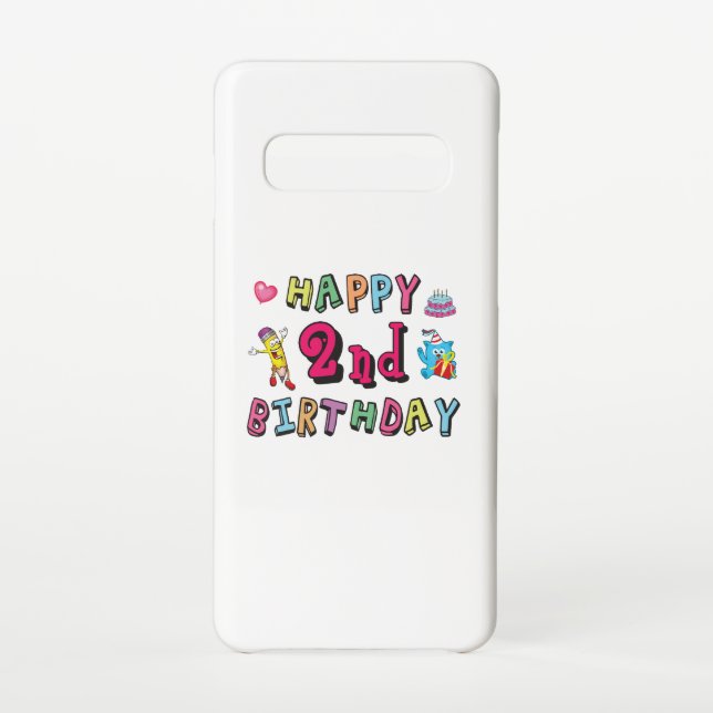 Coque Samsung Galaxy Joyeux 2e anniversaire. 2 ans avant jour. (Dos)