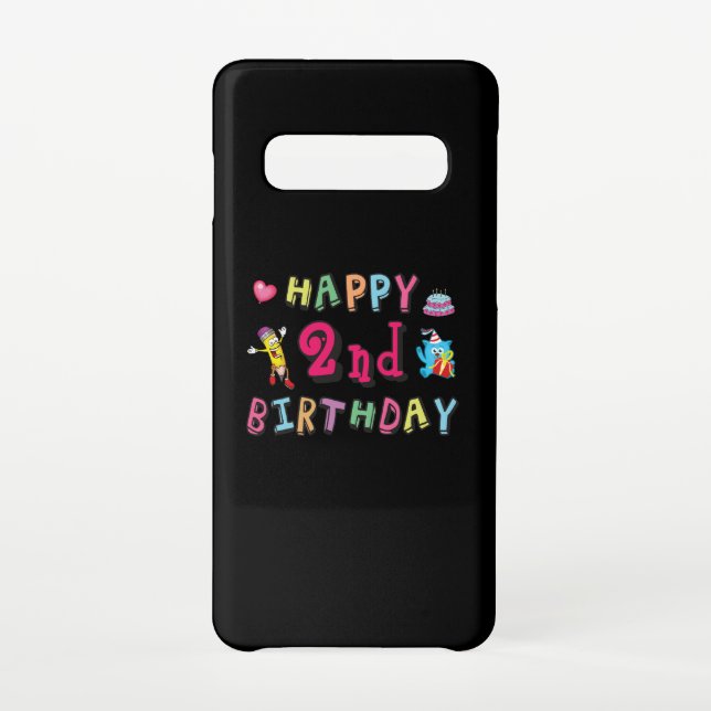 Coque Samsung Galaxy Joyeux 2e anniversaire. 2 ans avant jour. (Dos)