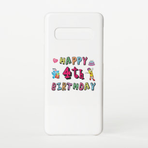 Coque Samsung Galaxy S10 Joyeux 4e anniversaire. 4 ans b-jour.