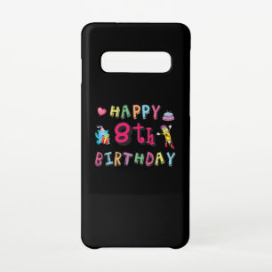 Coque Samsung Galaxy S10 Joyeux 8e anniversaire. 8 ans b-jour.