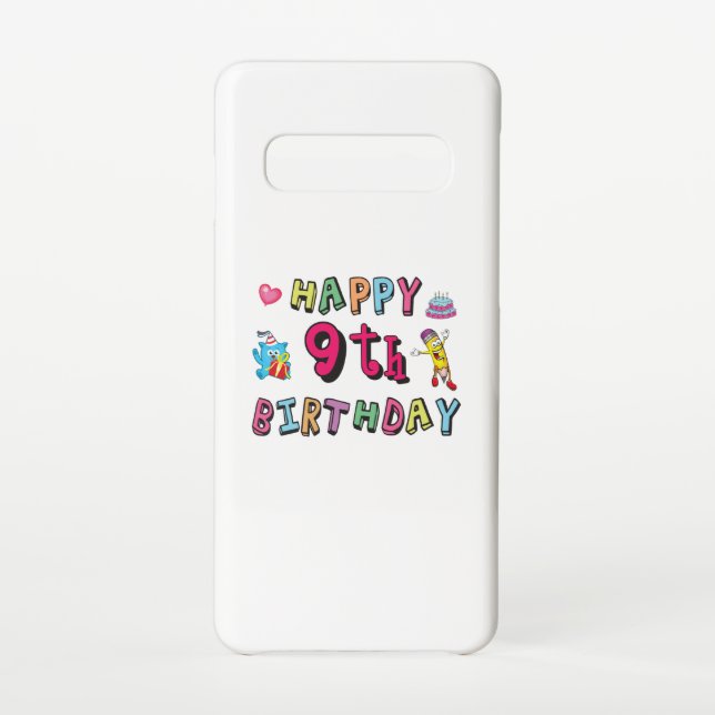 Coque Samsung Galaxy Joyeux 9e anniversaire pour enfants de 9 ans B jou (Dos)