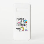 Coque Samsung Galaxy S10 Joyeux anniversaire. Papa, je t'aime.<br><div class="desc">Joyeux anniversaire au meilleur papa du monde. Design amusant et mignon anniversaire avec un bel ours en peluche tenant un cadeau et un crayon amusant écrivant les souhaits d'anniversaire. Une combinaison parfaite pour les vêtements.</div>