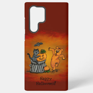 Coque Samsung Galaxy Joyeux Halloween ! Chat Chauve-souris Chien et Ara