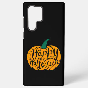 Coque Samsung Galaxy Joyeux Halloween lettrage sur citrouille sculptée