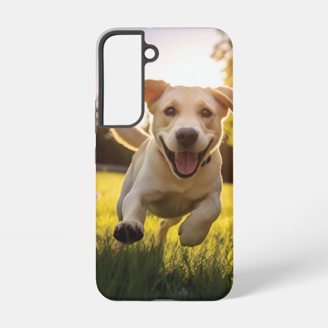 Coque Samsung Galaxy Joyeux Labrador Puppy Running (Verso)