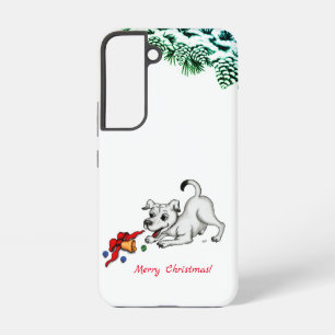 Coque Samsung Galaxy Joyeux Noël ! Chiot avec Bell et Ball
